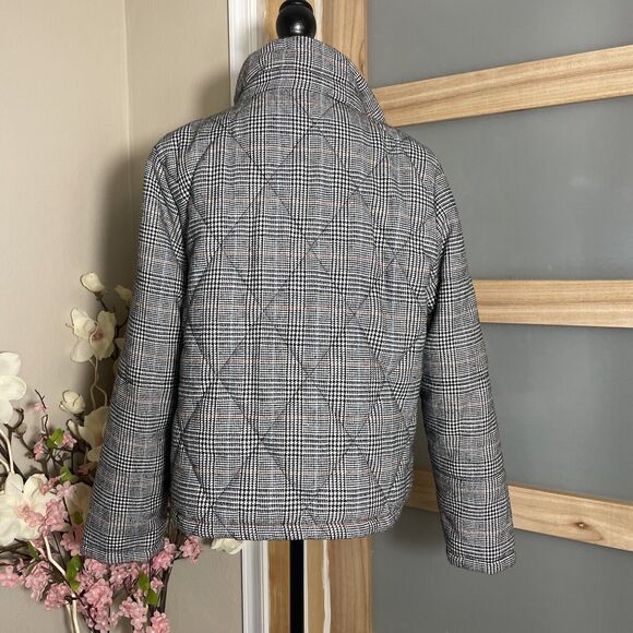 AND A NEW DAY WOMEN Plaid quilted PUFFER JACKET Grey/Black SIZE XL - Picture 5 of 7